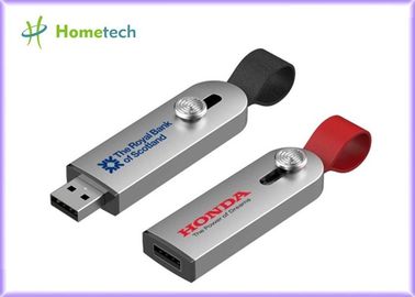 Executive Metal Flash Drive USB Grawerowanie laserowe W pełni metalowy korpus ze skórzanym sznurkiem