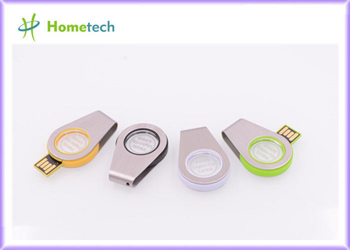 Obrotowy o 360 ° USB akrylowy Mini rozmiar Metal / akrylowy obrotowy Pendrive USB Flash Drive Recorder USB 2.0 z oświetleniem LED
