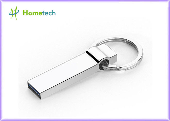 Kształt kciuka Metalowa pamięć USB Memory Stick 32GB 64GB 128 GB Srebrny kolor z kluczem Chian