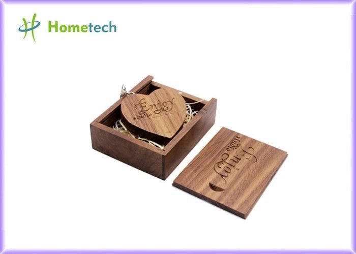 Heart Shaped Wooden USB Flash Drive Dostosowane Logo na upominek promocyjny