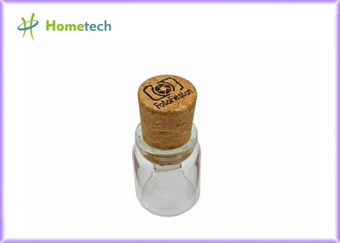 Butelka szklana Drewniana pamięć flash USB 2.0 na prezenty ślubne 4 GB 8 GB