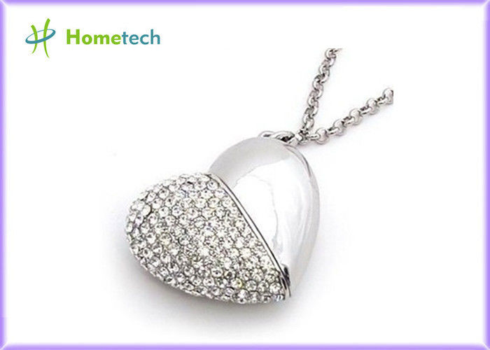 Heart Shaped Crystal Heart USB Flash Drive