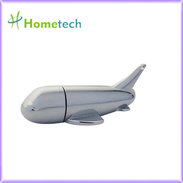 Srebrny samolot Kształt USB Pamięć flash Logo Dostosowane drukowanie 32 gb 16 gb 64 gb