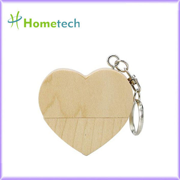 Pamięć flash USB o pojemności 8 GB 5-15 MB / S z drewna klonowego w kształcie serca