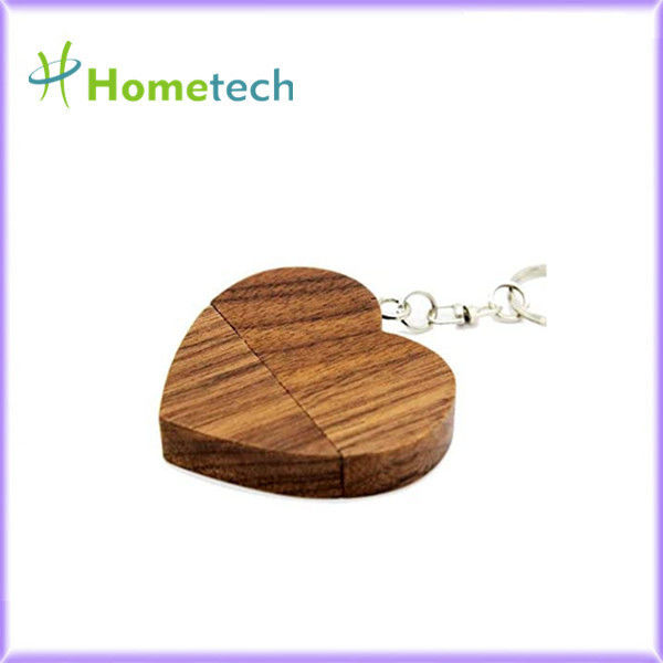 Ekologiczne drewniane serce w kształcie serca 5-15MB / S 8GB Gorące upominki promocyjne firmy Walnu Wood USB Flash Drive