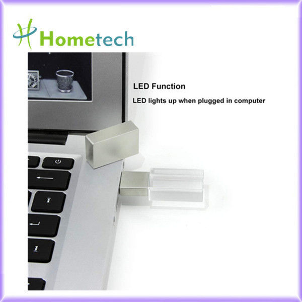 Pendrive USB o niestandardowym kształcie, szybki USB2.0 / 3.0 Promocyjny kryształowy dysk flash USB z diodami LED na prezent biznesowy
