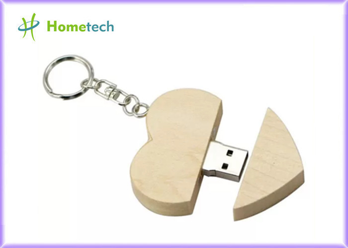Pamięć flash USB o pojemności 8 GB 5-15 MB / S z drewna klonowego w kształcie serca