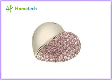 Pink Crystal Love Heart Usb 2.0 Pamięć flash USB wisiorek USB 4GB 8GB prezenty ślubne