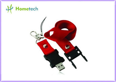 kupować Red Plastic Lanyard USB Flash Drives 128mb Custom Printed , USB 2.0 produkcja online