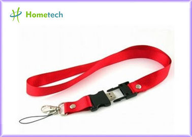 kupować 32GB Red Lanyard USB Flash Drives 2.0 Memory for Necklace , Engraved produkcja online