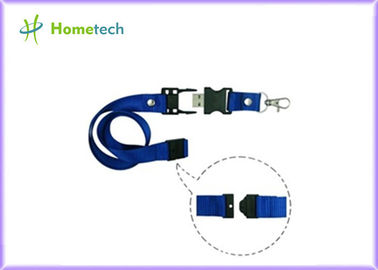 kupować 8gb / 16gb Blue Lanyard USB Flash Drives High Capacity for the teaching staff or student  of a school produkcja online