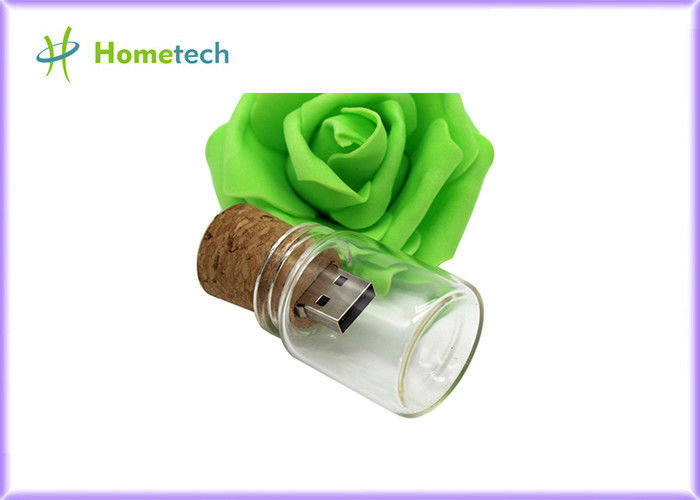 16GB Drewniany dysk USB Kreatywny promocyjny kryształowy kształt butelki wiadomości