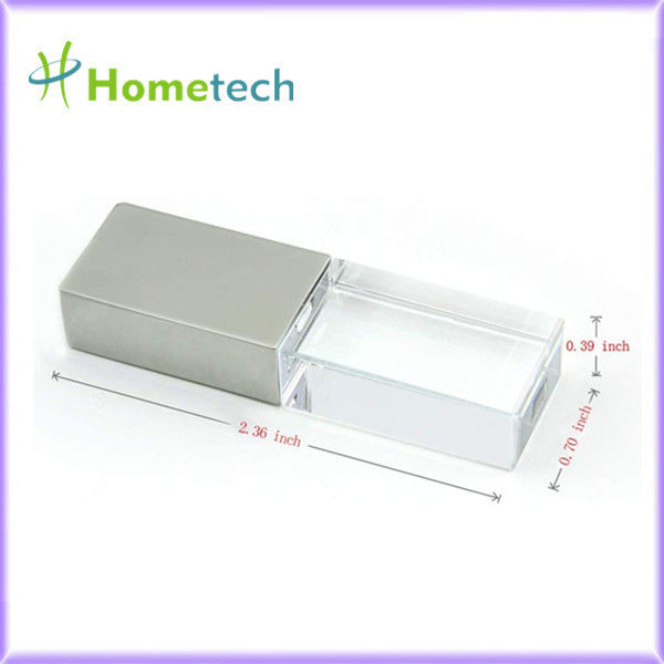 Szklany pendrive na prezent firmowy pendrive USB 2.0 3.0 Crystal LED 64GB Flash Memory Stick