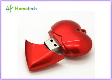 Plastic Red Heart USB Flash Memory USB Device Full Capacity 1GB / 2GB / 4GB