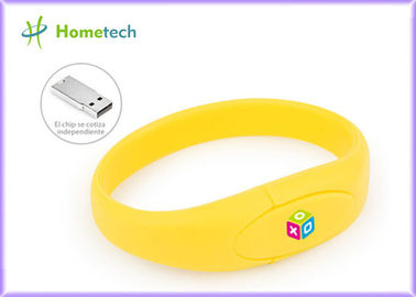 Yellow Wristband Pvc Usb Flash Drive 2-64G Usb 2.0 Stick Usb Flash Memory Drive