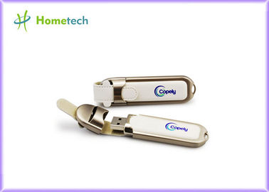 Black Leather USB Flash Disk custom printing , novelty usb 2.0 pen drive with Tin box