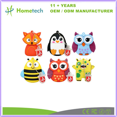 2D / 3D Animal Custom USB Flash Drive Miękki gumowy PVC USB Flash Memory Stick