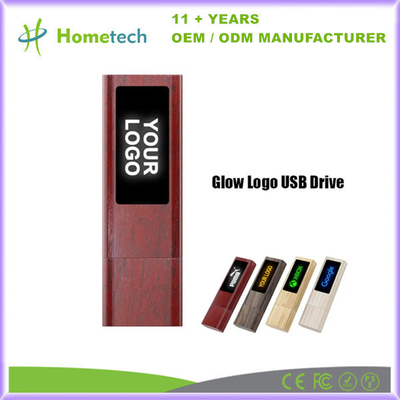 Świetlny drewniany napęd flash USB LED Light Wood Pen Drive USB Memory Stick 8Gb 16Gb 32Gb 64Gb 128Gb