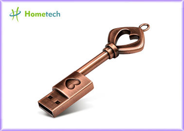 64GB / 32GB Metalowy brelok z brązowym sercem Napęd USB 2.0 Pendrive Memory Stick
