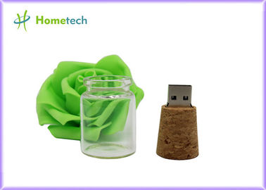 16GB Drewniany dysk USB Kreatywny promocyjny kryształowy kształt butelki wiadomości