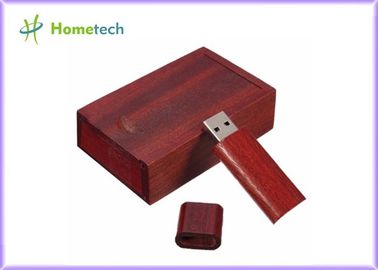 Rectagnel Style USB Flash Drive Recorder Coulor Print With Orzech Wood Box