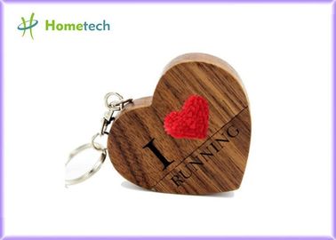 Love Heart Drewniane USB Flash Drive 4 GB 8 GB 16 GB 32 GB 64 GB Klon / Orzech