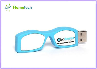 Cute Glasses Rubber Cartoon USB Flash Drive Blue 32GB Personalized