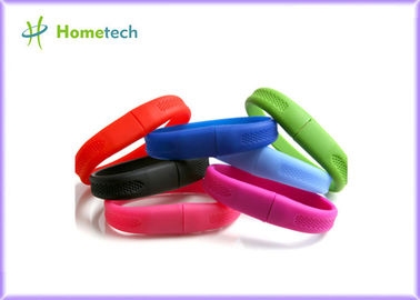 White A Grade Secure USB Flash Drive , Silicone Bracelet USB Memory Stick