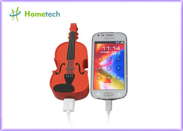 PVC Unique Guitar Mobile Battery Backup Charger Universal USB Compact